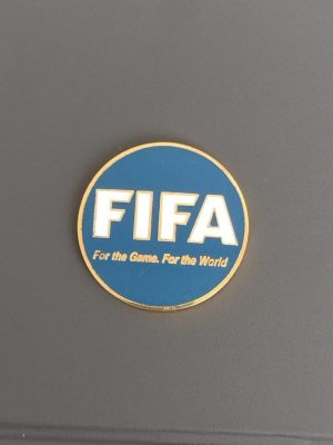 Moneda Sorteo FIFA Azul Dorado
